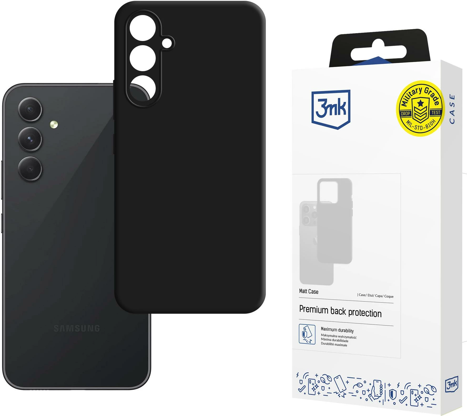 Mbështjellës 3mk Matt Case për Samsung Galaxy A54 5G, TPU, i zi