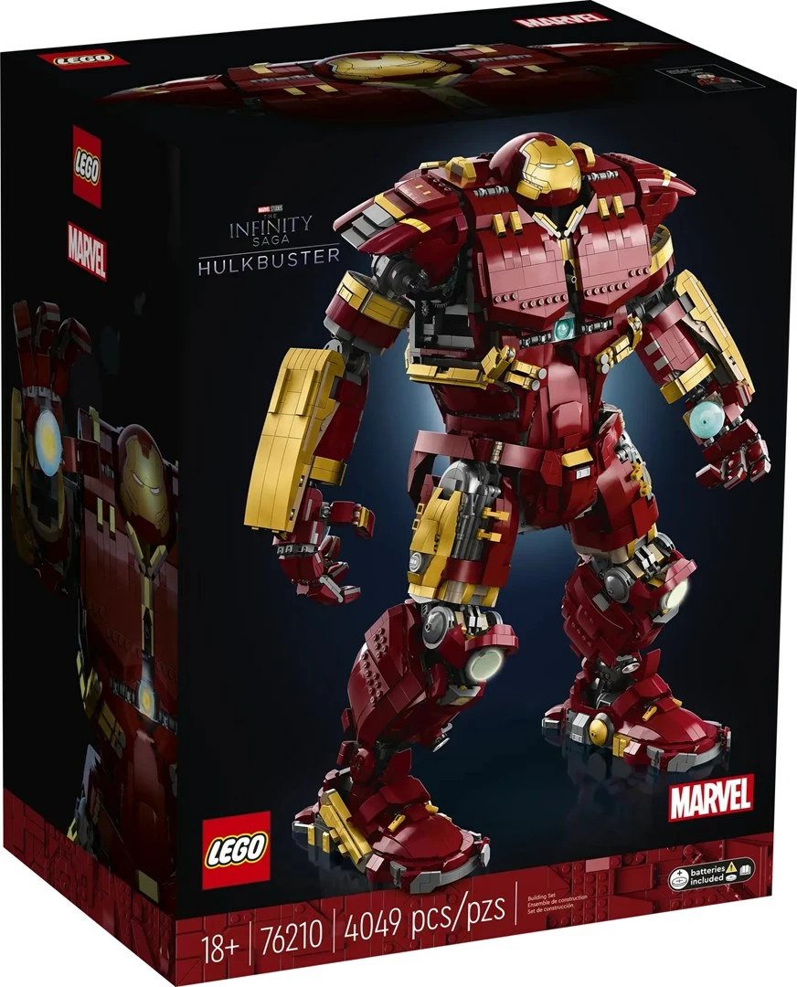 Set LEGO Marvel Hulkbuster 76210, 4049 pjesë, për të rritur, Kuq/Ari