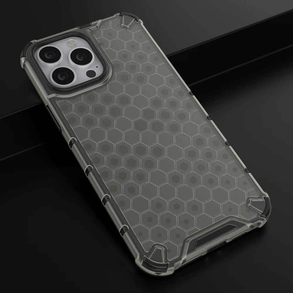 Mbështjellës Hurtel Honeycomb për iPhone 13 Pro Max, i zi