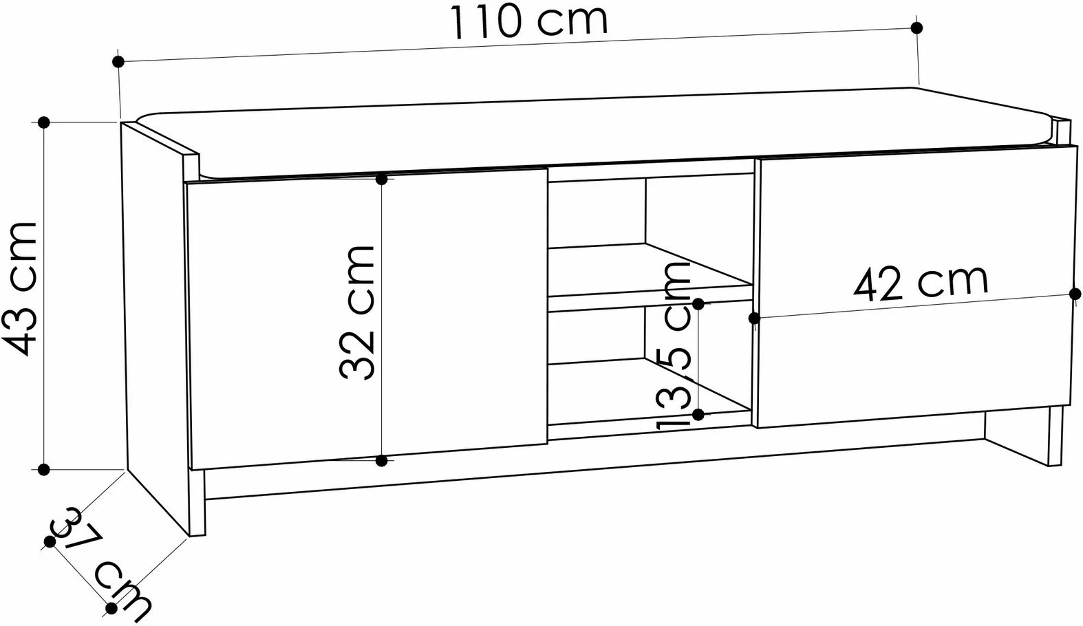 Dollap këpucësh Skye Decor, i bardhë