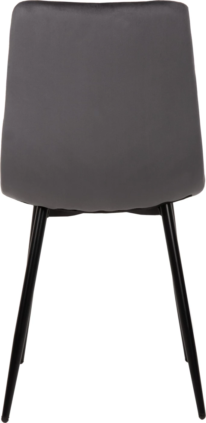 Karrige për ngrënie LATRELL FH8587.01 kadife gri & këmbë metali të zeza 43x54x88Hcm., set prej 4 copë