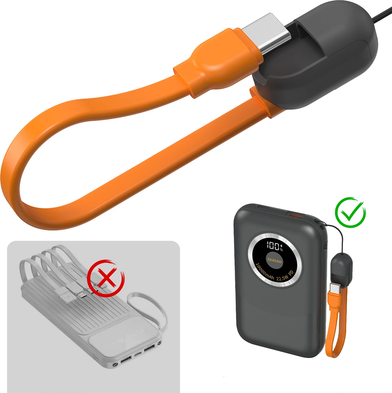 Powerbank Dudao K21 Mini 10000mAh, 22.5W, USB-A/USB-C, Gri