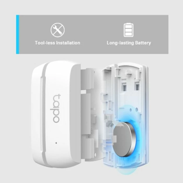 sensor kontakti smart TP-LINK Tapo T110, 868/922 MHz, CR2032, i bardhë