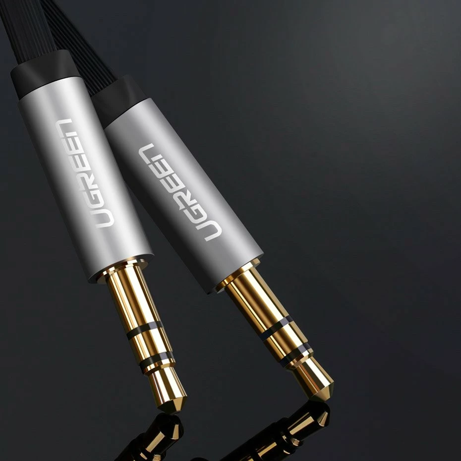 Kabllo audio AUX Ugreen 10599, 3.5 mm mini jack, 2m, Argjendtë