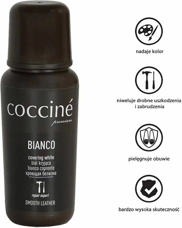 Emulsion mbuluese për këpucë Coccine, e bardhë