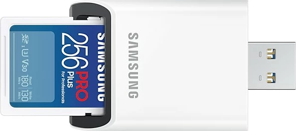 Kartelë memorie Samsung PRO Plus 256GB SDXC UHS-I, e bardhë