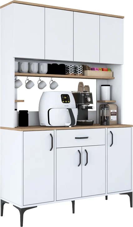 Bufe me raft Cordie, ngjyrë e bardhë-melaminë, 120x40x184.2cm