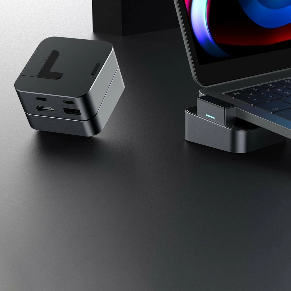HUB multifunksional Joyroom S-H121, për MacBook Pro, 8 porta, Thunderbolt 3, Gri
