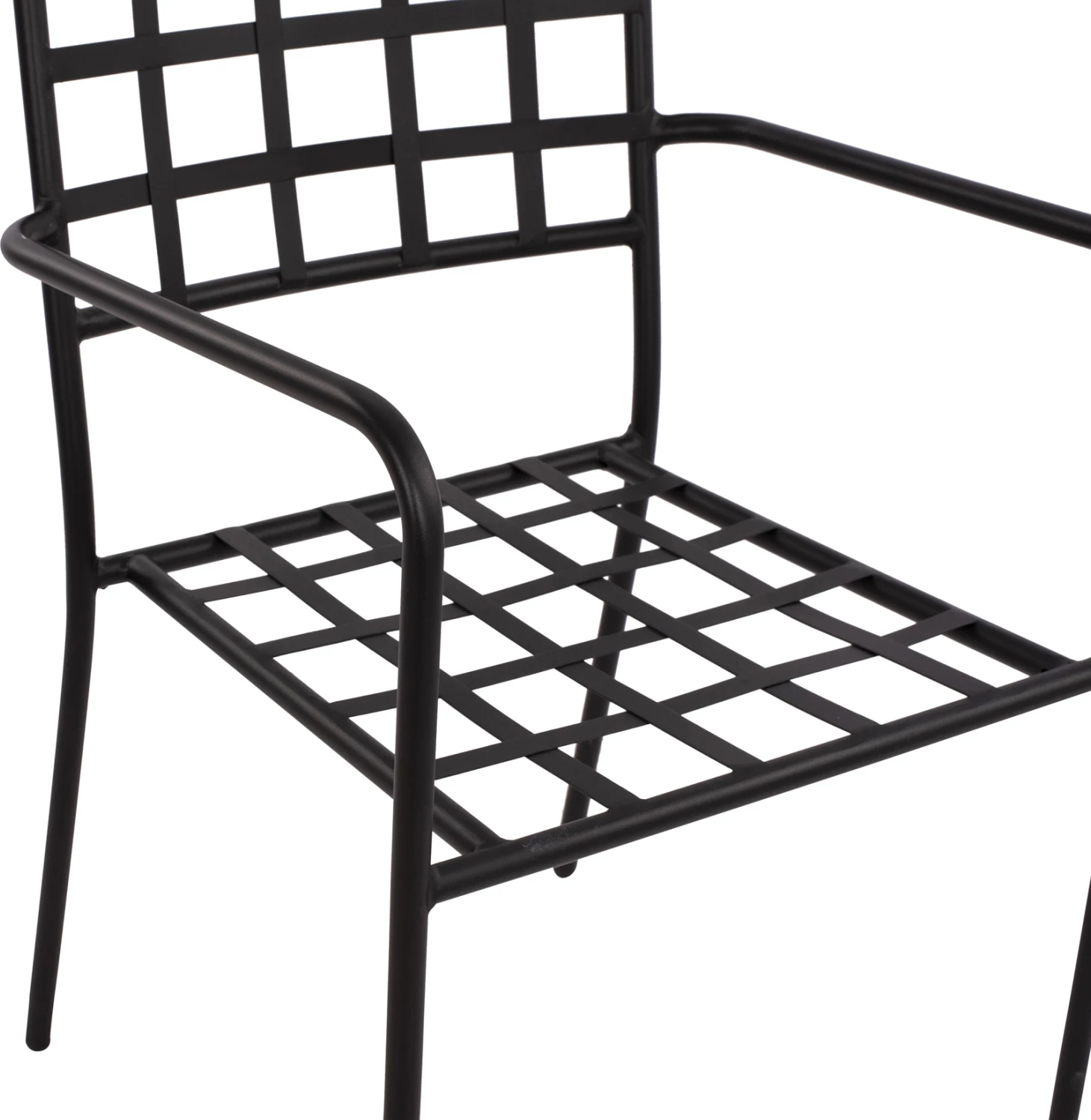 Karrige metalike me krahë, ngjyrë e zezë, FH5508, 46x58x88 cm