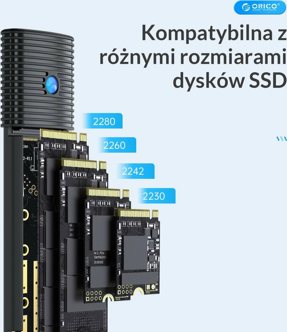 Kuti eksternale për SSD M.2 NVMe, Orico PWM2-G2-BK-EP, USB-C 3.2 Gen 2 10Gbps, deri 4TB, alumin, e zezë