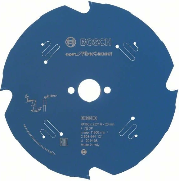 Disk sharrë Bosch 2 608 644 121, 16 cm, për panele fibrash çimentoje