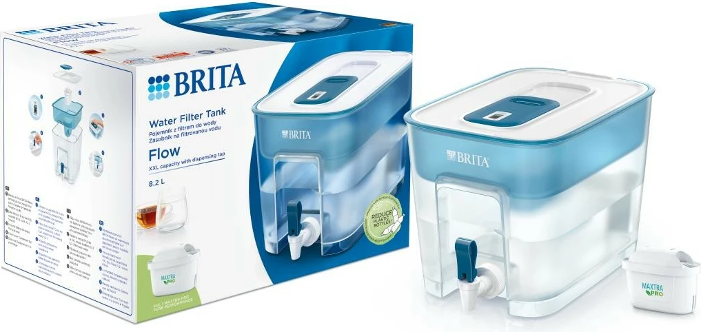 Dispenzer uji me filtër Brita Flow, 8.2L, MAXTRA PRO Pure Performance, Blu