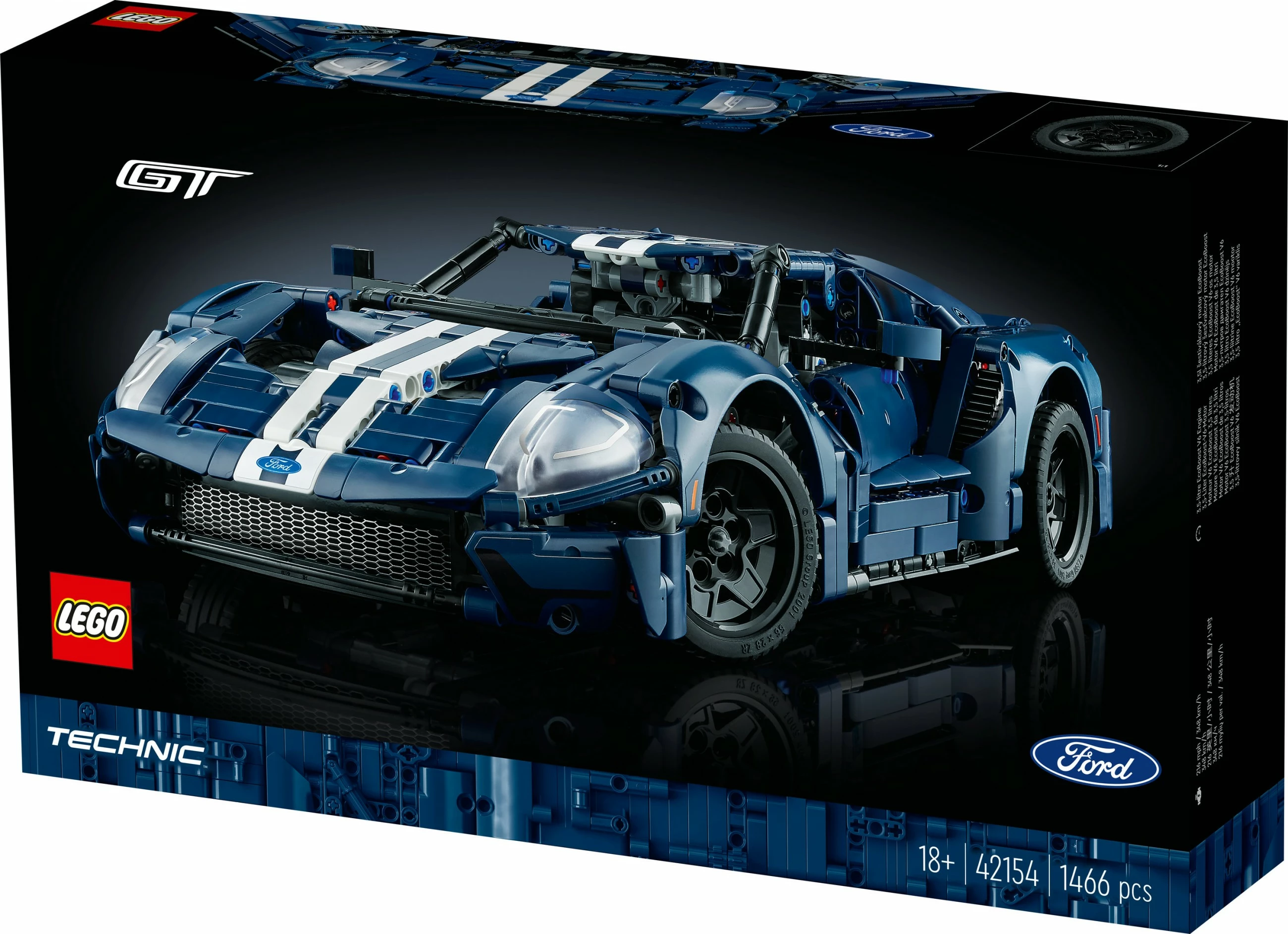 Set ndërtimi LEGO Technic 2022 Ford GT, 1468 pjesë, shumëngjyrësh