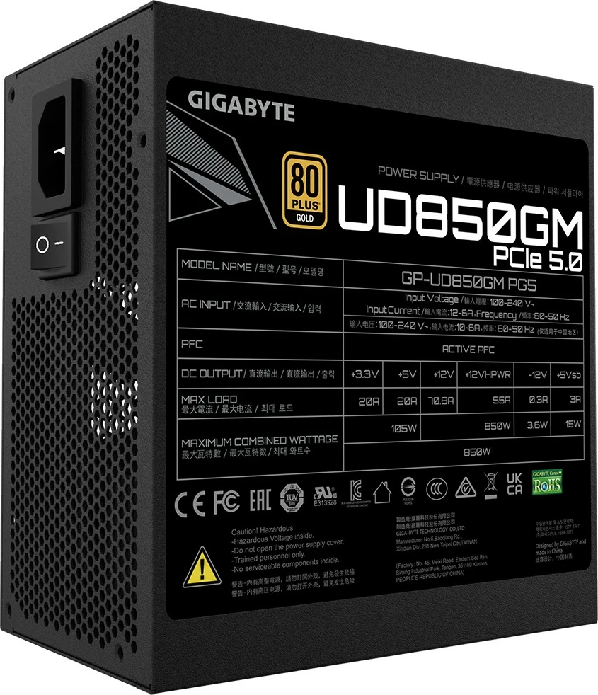 Furnizues energjie Gigabyte GP-UD850GM PG5, 850 W, i zi