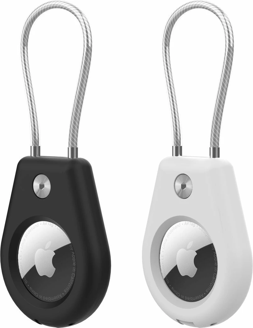 Mbështjellës Hurtel për Apple AirTag, WAT-43-0Y1S, set 2 copë, i zi + i bardhë