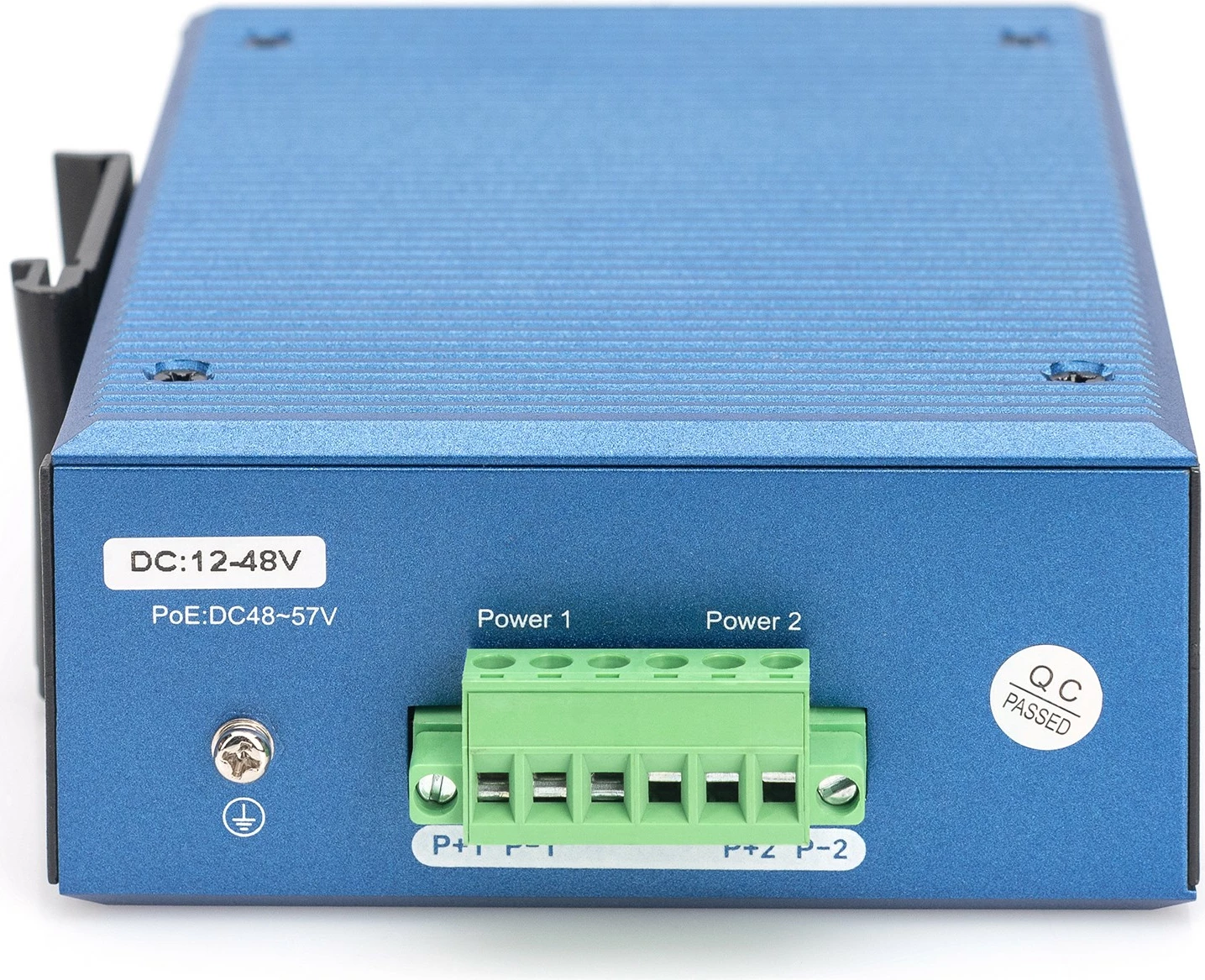 Switch industrial Digitus DN-651155, 4x RJ45 GE PoE, 2x SFP, menaxhueshëm, IP40, metalik