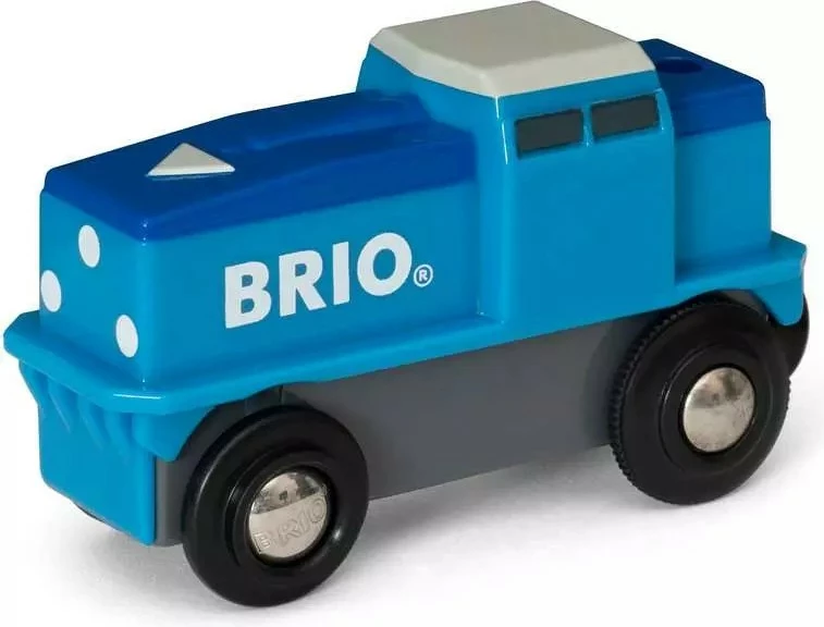 Tren lodër Brio 33130 Cargo Battery Engine, plastikë, blu e bardhë