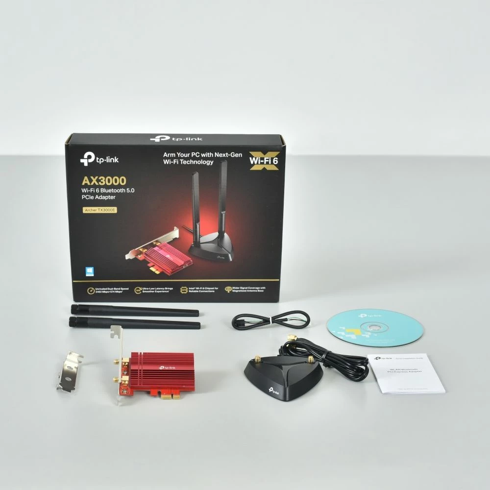 Kartelë rrjeti Wi‑Fi TP-Link Archer TX3000E AX3000 PCIe, 2402 Mbps, Bluetooth 5.0
