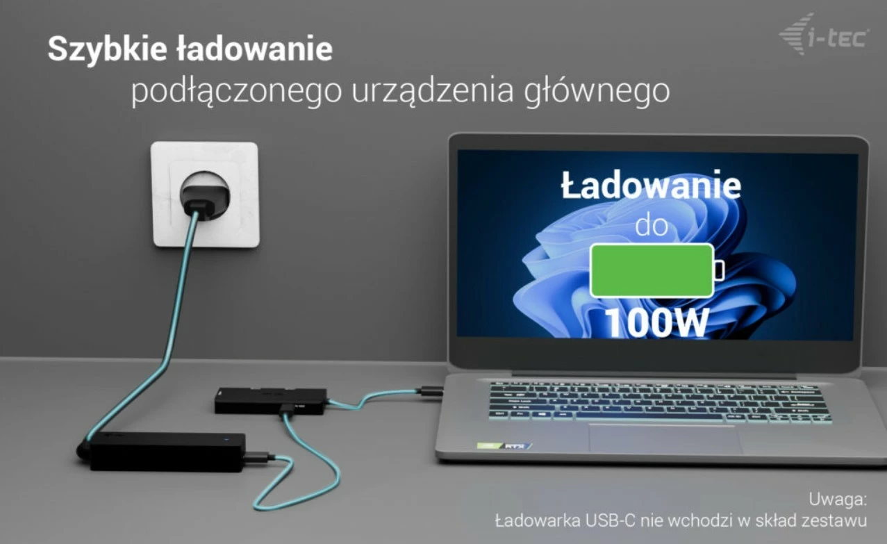 Stacion dokimi USB-C, i-tec, C31TRIPLE4KHDMIPD, 3x HDMI 4K/60 ose 1440p/144 Hz, Power Delivery 100W, kabllo 20 cm, e zezë