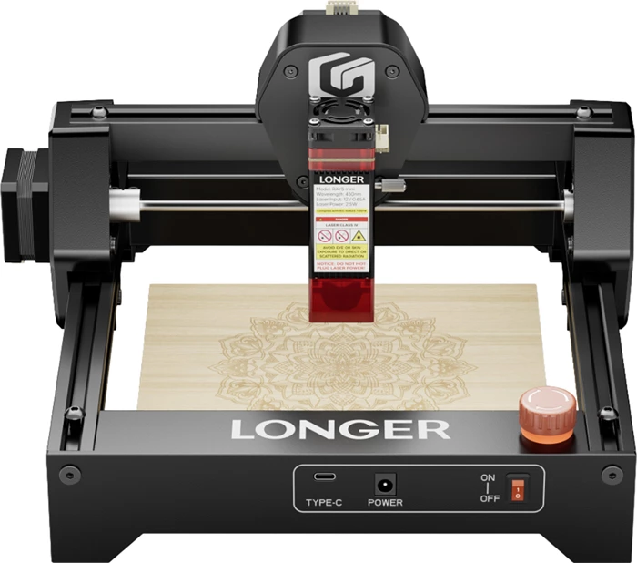 Gravues lazeri Longer Ray5 mini 5.5W, zonë pune 130x140 mm, Wi‑Fi/USB, i zi