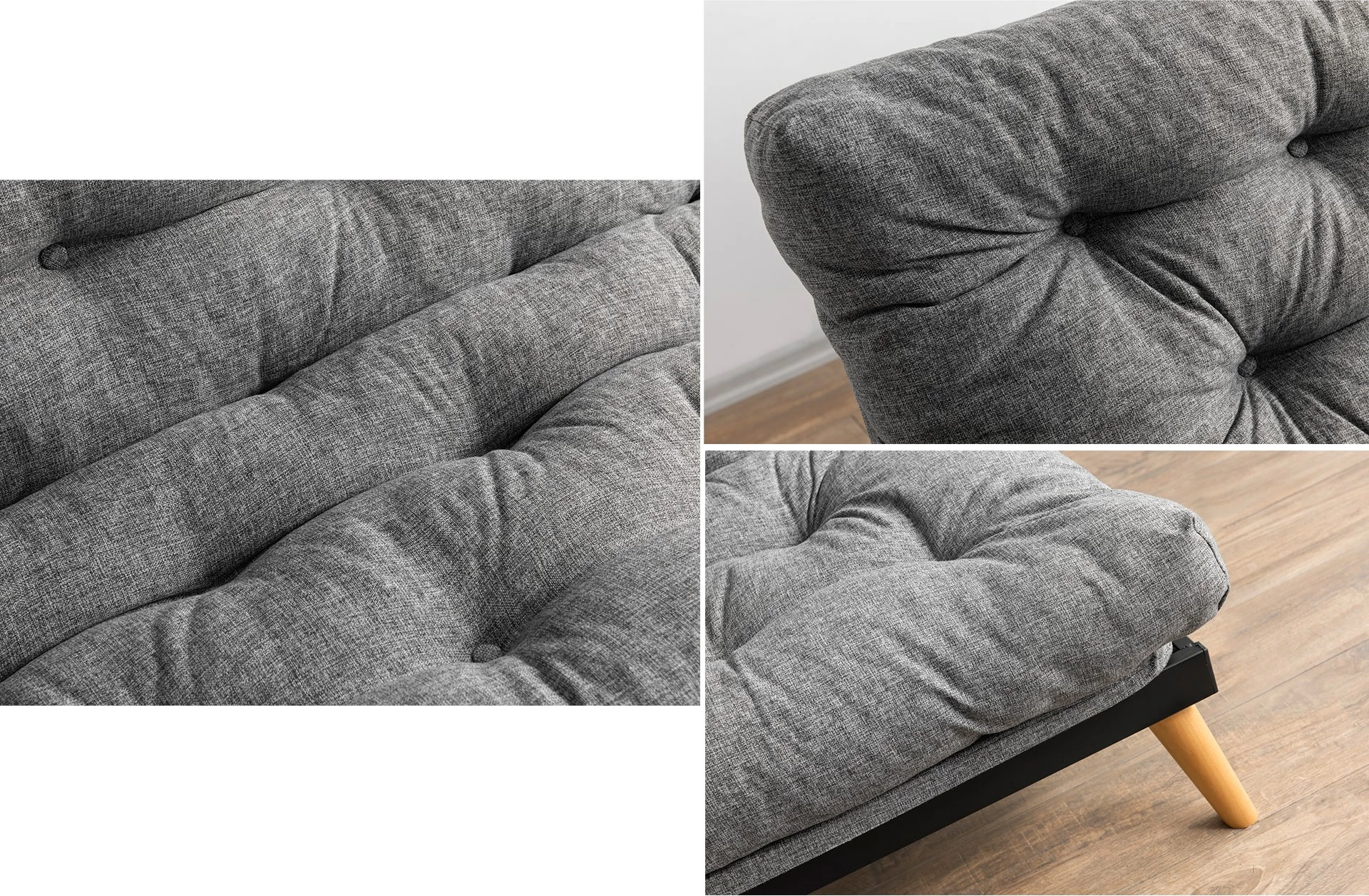 Divan-krevat treshe Atelier del Sofa, Saki, ngjyrë gri e çelët
