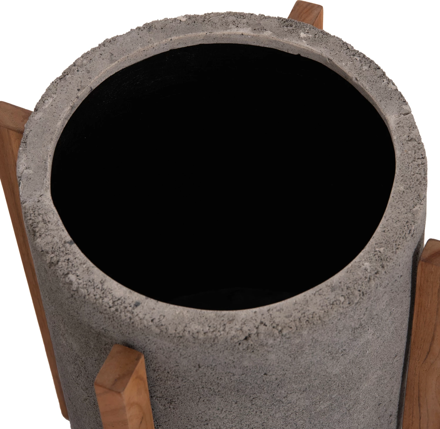 Vazo e brendshme HOFF, fibër-cement gri, bazë dru tik, Φ33x42cm