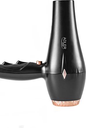 Tharëse flokësh, Adler AD 2244, 2000W, ION, 2 shpejtësi, 3 temperatura, funksion ajër i ftohtë, motor AC, difuzor dhe koncentrator, kabllo 3m, e zezë