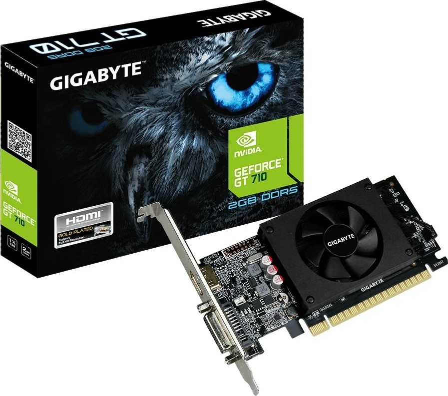 Kartelë grafike Gigabyte NVIDIA GeForce GT 710, 2 GB GDDR5, E zezë