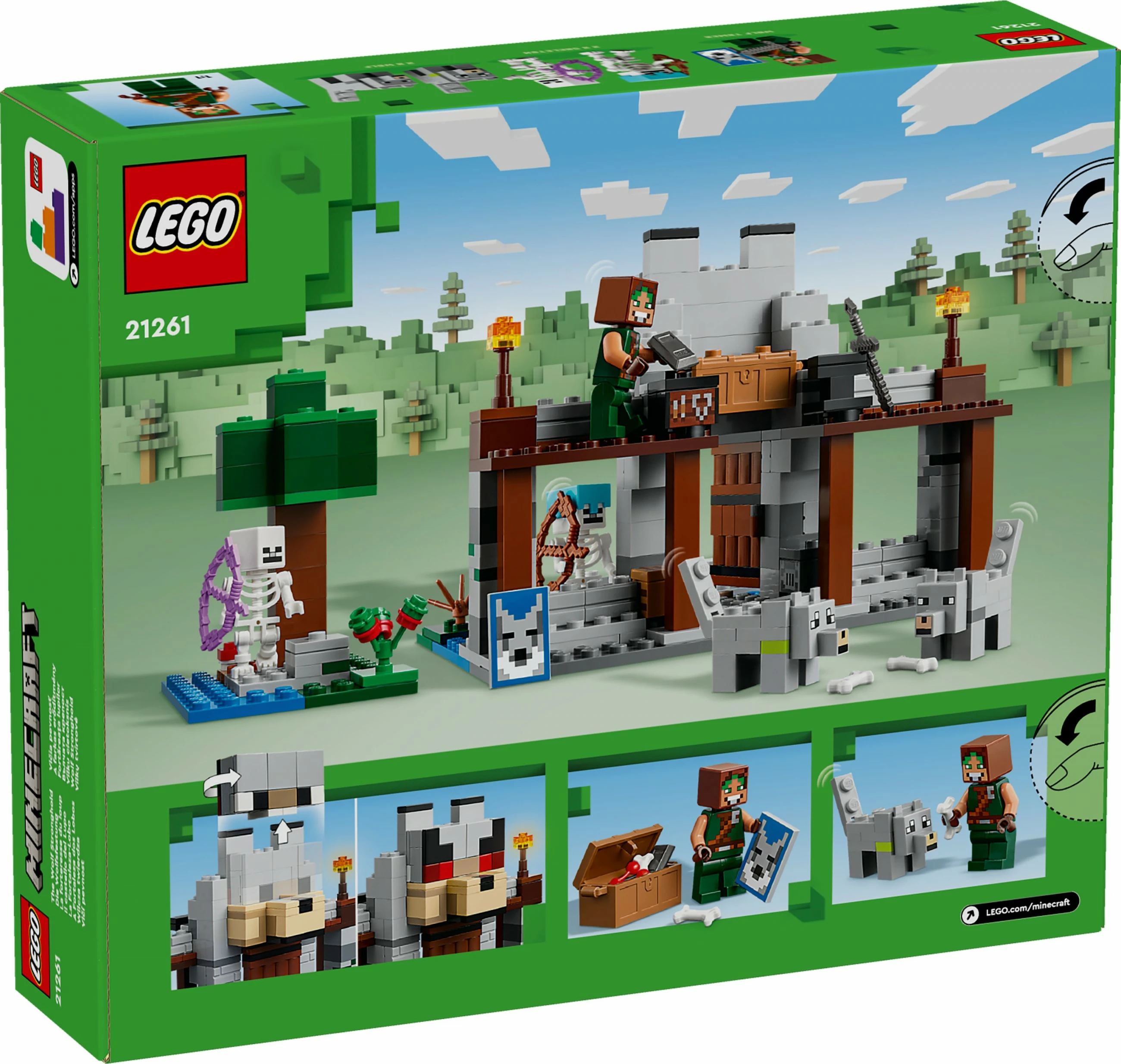Set ndërtimi LEGO Minecraft 21261 Die Wolfsfestung, shumëngjyrësh