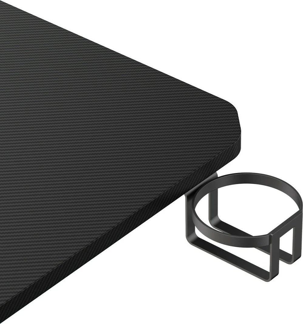 Tavolinë gaming, Maclean NanoRS RS101, 120x60x75 cm, ngarkesë 75 kg, me mbajtës kufjesh dhe gote, e zezë