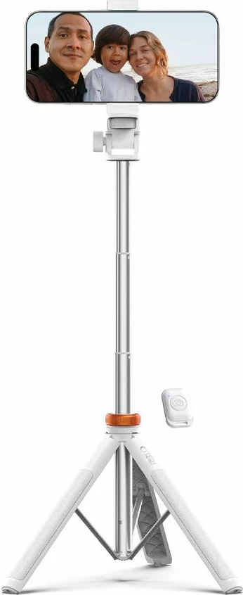Selfie stick me tripod Tech-Protect L03S, me telekomandë Bluetooth, 148cm, Bardhë