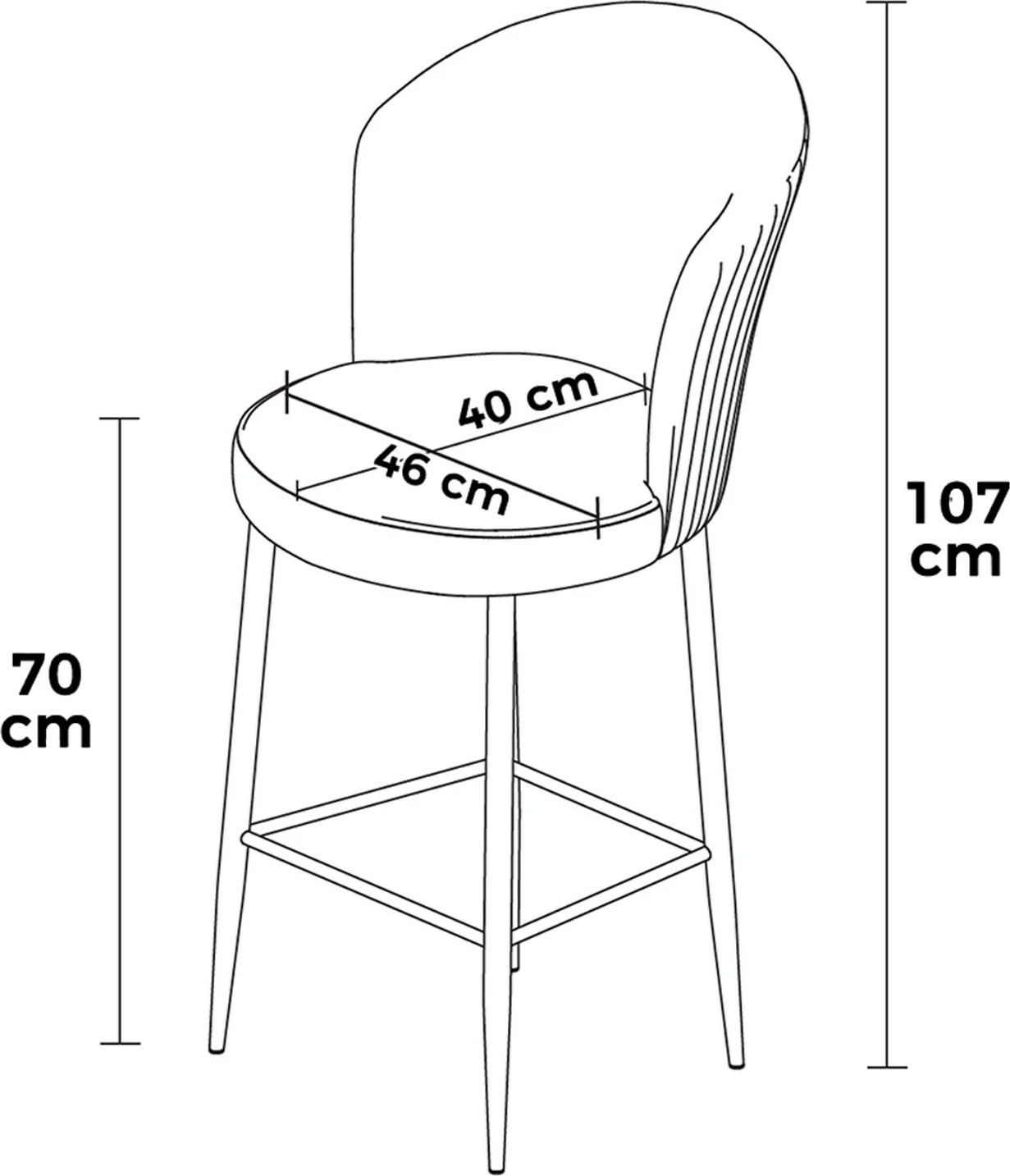 Set karrigesh për bar (6 copë), Hanah Home, Uras, e zezë