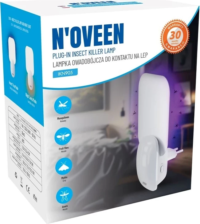 Llambë insekticidi N'OVEEN IKN905, e bardhë, për prizë