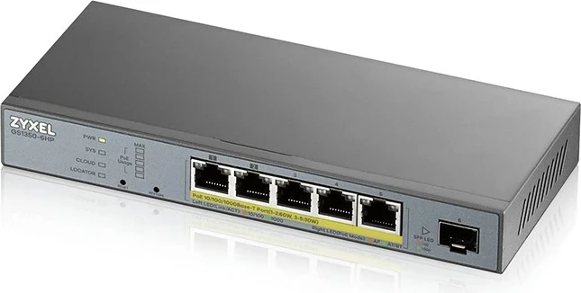 Switch Zyxel GS1350-6HP, Managed L2, Gigabit Ethernet, PoE, Gri