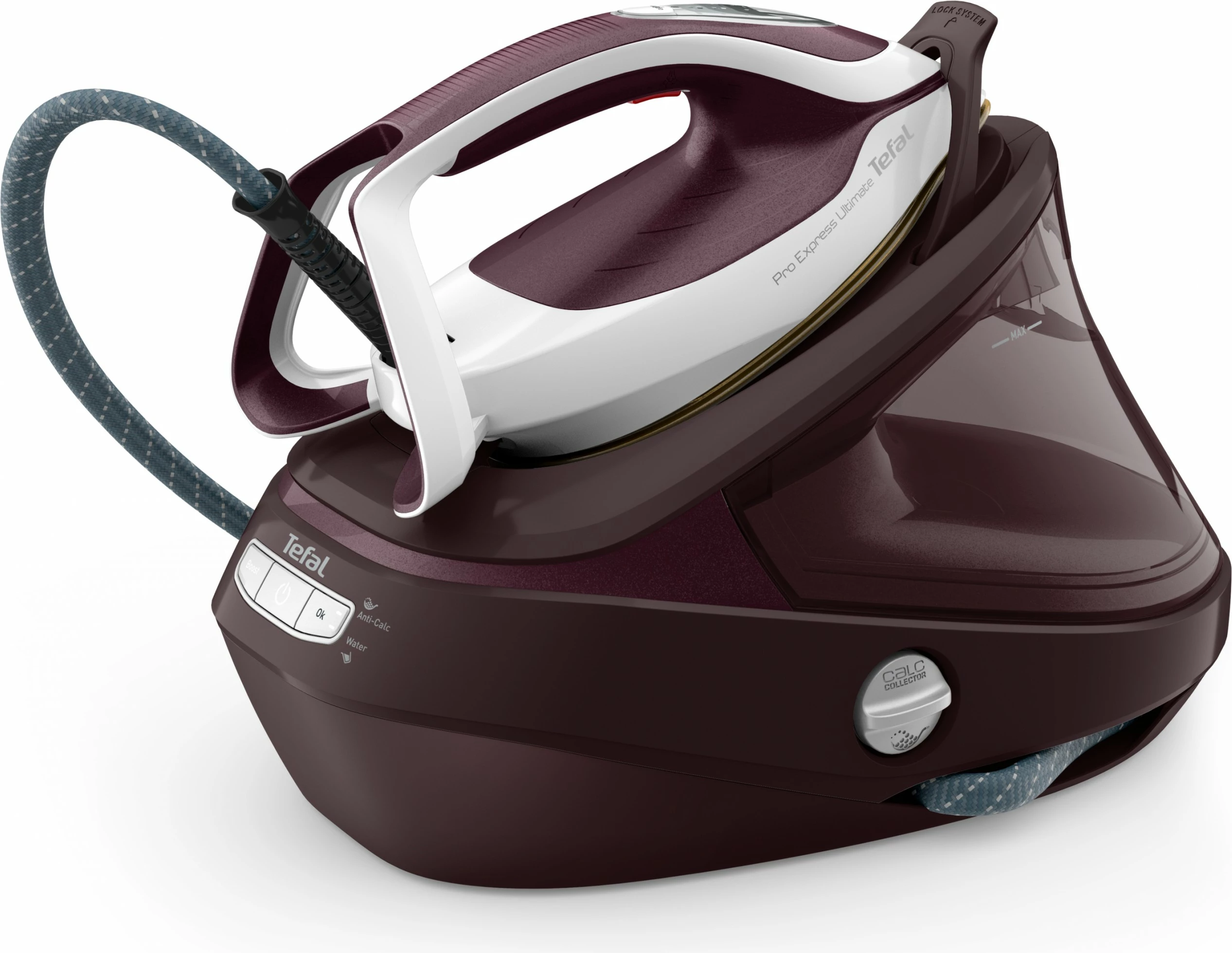 Hekur Tefal Pro Express Ultimate II GV9721, 1.2 L, 7.9 bar, e kuqe, e bardhë