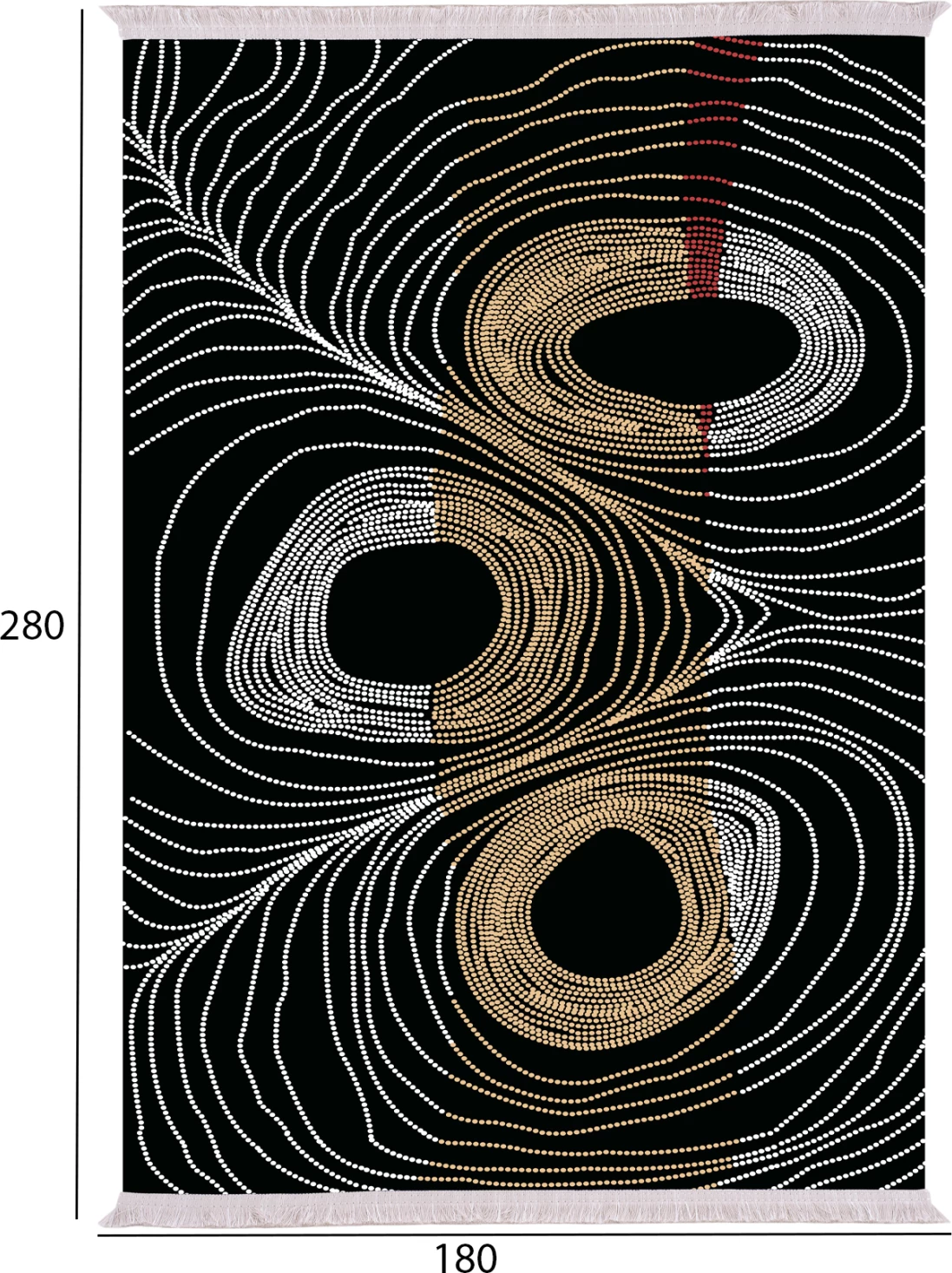 Tepih për dhomë ndeje, JOSIANE me fransha, FH7723.27, 180x280, zi-ari-gri