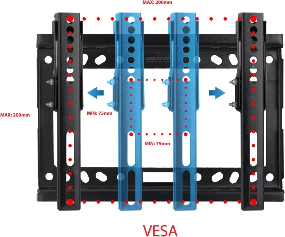 Mbajtëse për TV Esperanza ERW010, 14-50'', e zezë