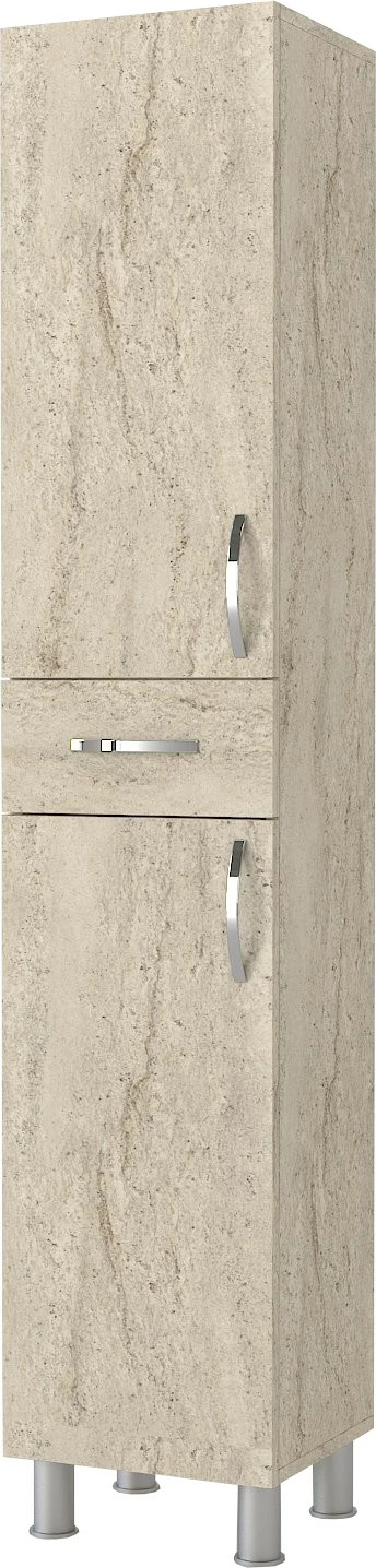 Dollap banjoje Selin, 2 dyer, 1 sirtar, ngjyrë travertin