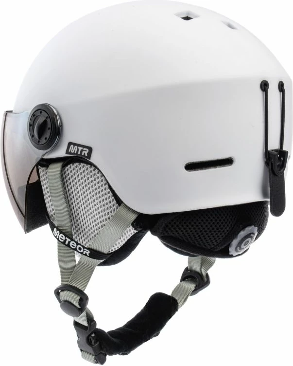 Helmetë skijimi Meteor, unisex, të bardhë