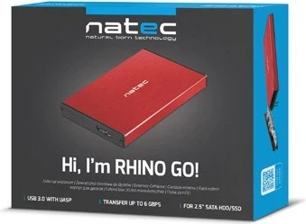 Kuti per HDD Natec Rhingo Go, 2.5", e kuqe
