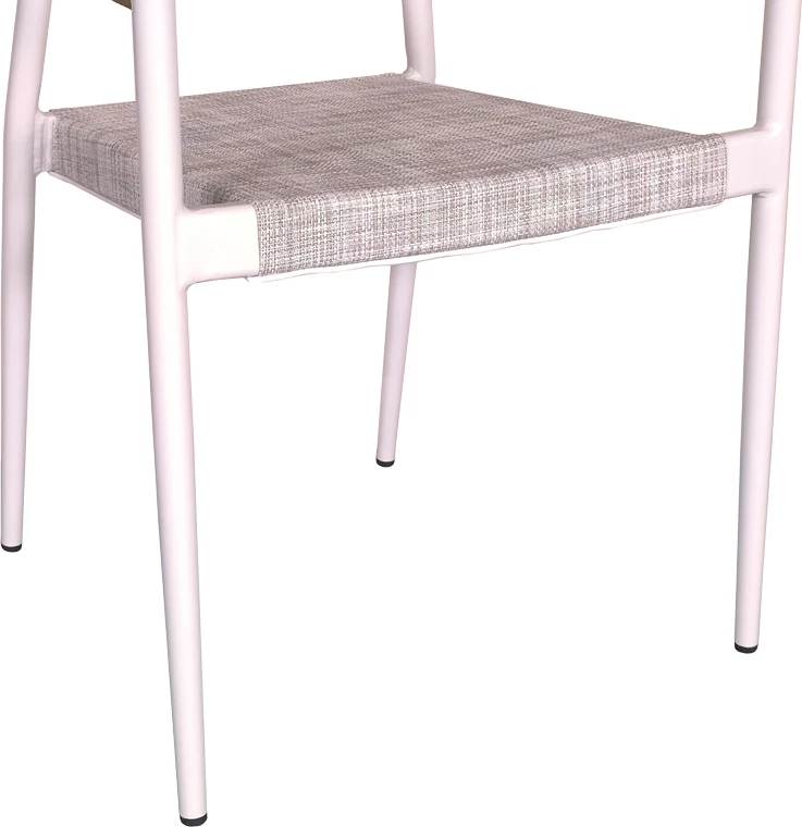 Set tavoline me karrige Kliton-Elation alumini ngjyrë e bardhë 150x80x74cm