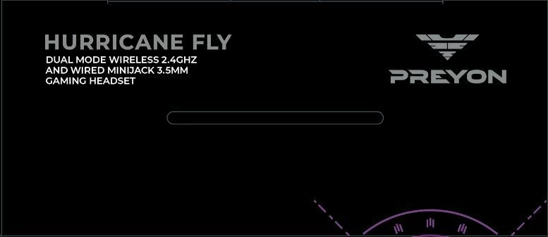 Kufje gaming PREYON Hurricane Fly PHF40B wireless 7.1 RGB me mikrofon të shkëputshëm, të zeza