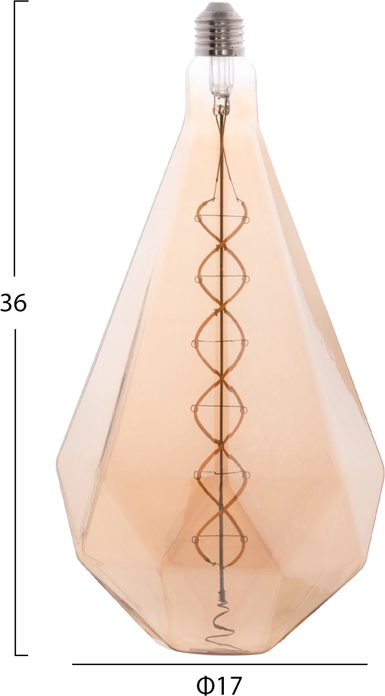 Llambë LED filament, 8W, E27, 3000K, ngjyrë ari, e zbehtë