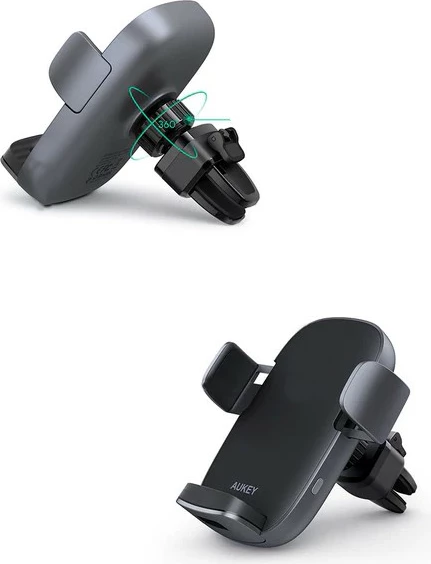 Mbajtës celulari AUKEY HD-C52 me karikues wireless Qi 10W, i zi