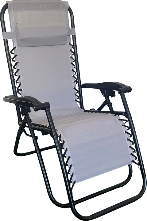 Karrige palosëse relaksuese Mirka, textilene-metal, anthracite-e zezë, 65x165x110 cm