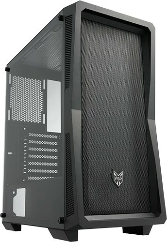 Kasë FSP CMT212A, mid tower, xham i temperuar, 4x120mm ventilatorë, e zezë