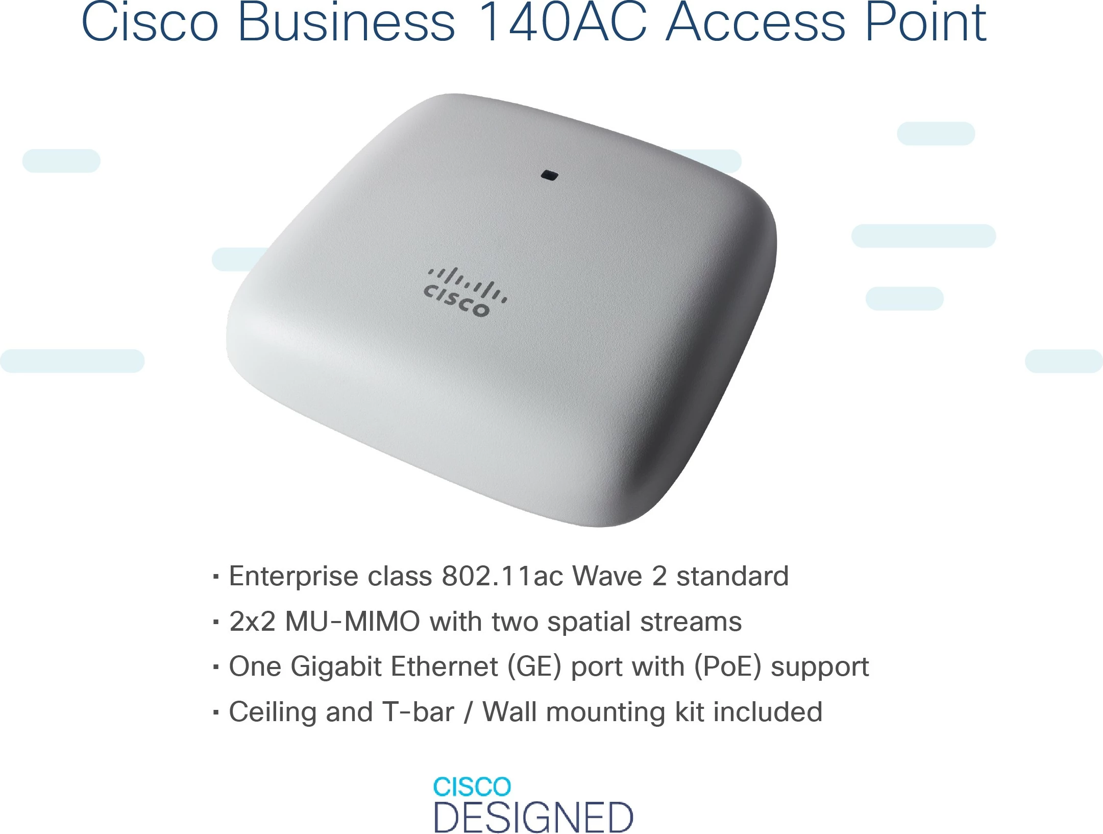 Access point Cisco CBW140AC 802.11AC 2x2 Wave 2, i bardhë