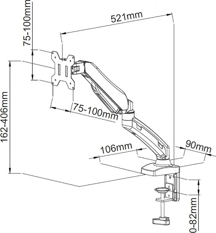 Mbajtës për monitor Mount ART,  L-11GD ART, Desktop 7kg 