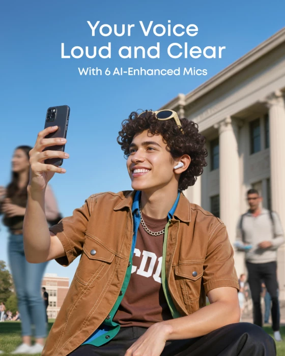 Kufje ANKER Soundcore R60i NC wireless, ANC -52 dB, Hi-Res LDAC, Bluetooth 6.1, IP55, të bardha, me kuti karikimi