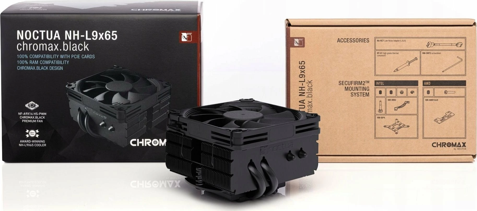 Ftohës CPU Noctua NH-L9x65 chromax.black 92mm PWM low-profile, i zi
